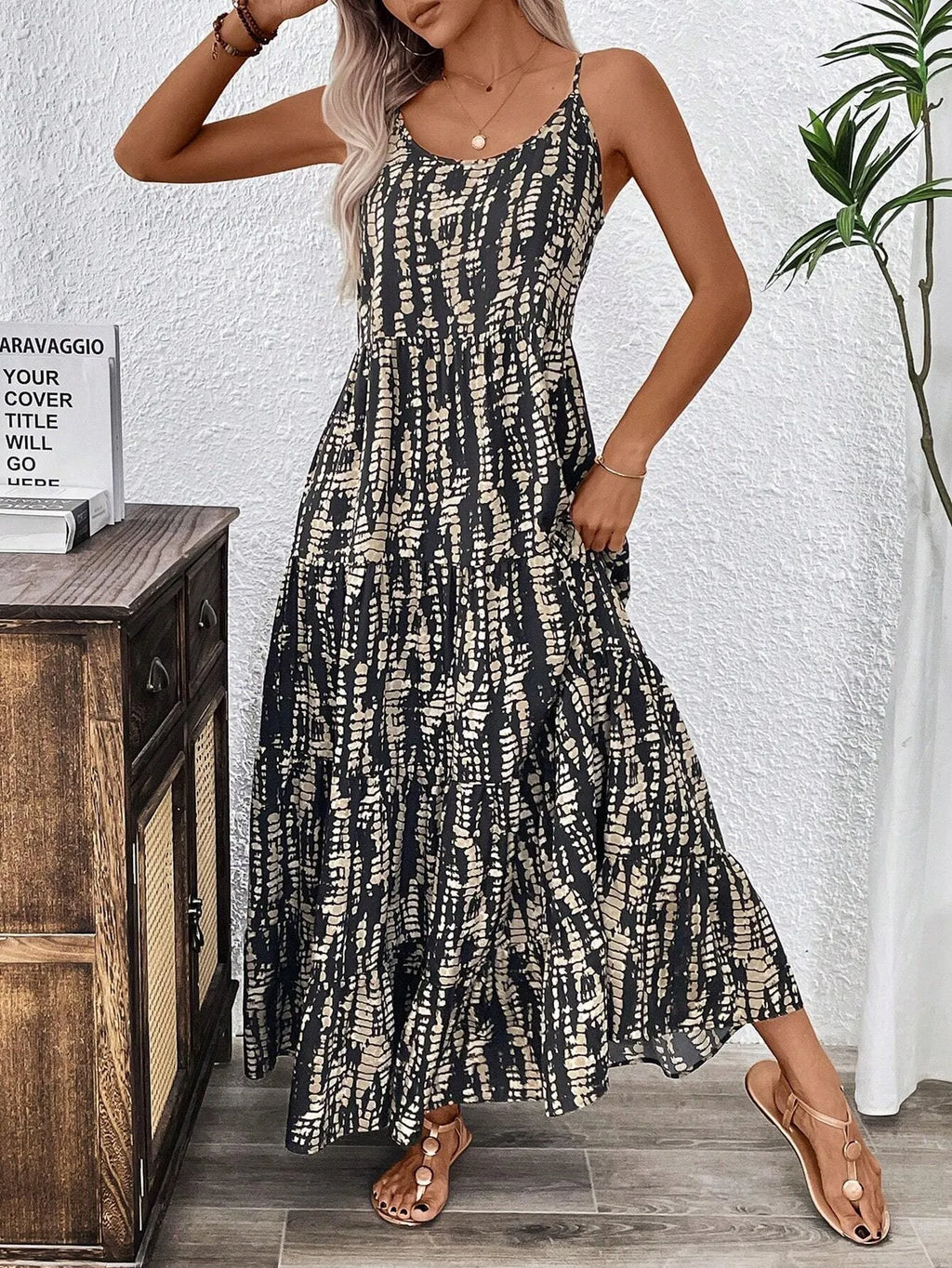 Summer New 2026 Women's Wear Fashion Printed Dress with Suspender Elegant Casual Style for Ladies